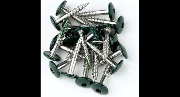 Schroeven voor montage Trespa platen - Torx 20 - 4,8x25mm - RVS - Deeldraad - Groen RAL 6009 (100 stuks)