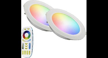 Milight RGBWW led inbouwspot set 12 Watt met afstandsbediening