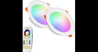 Milight RGBWW led inbouw down light set met bediening 18 Watt