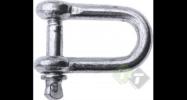 D-sluiting met borstbout, 16mm dikte, Verzinkte D sluiter.