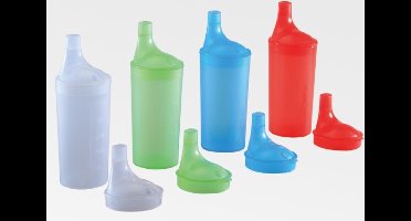 Drinkbeker transparant (beker+2 deksels)