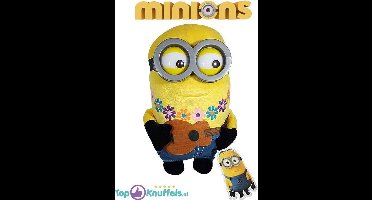 Minions Pluche Knuffel met Gitaar - Geel speelgoed van 30 cm - Cadeau
