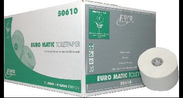 Euro Products | Recycled toiletpapier 2-laags | Doppenrol | Hoog wit | 36 x 100 meter
