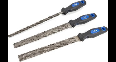HBM 3-delige Deluxe Houtraspenset / Houtvijlenset met Soft Grip Handvatten voor Hout