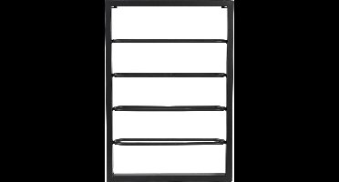 Light & Living Wijnrek Amore - Zwart - 4 Flessen - Metaal - Voor aan de Muur – 4 Flessen – Modern