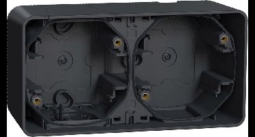 Opbouwbehuizing 2-voudig Horizontaal - Opbouw - Antraciet - Mureva Styl - Schneider Electric - MUR37914