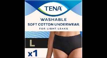 TENA Wasbaar Ondergoed - zwart katoen - Large - voor urineverlies (incontinentie)