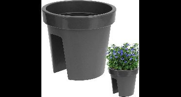 Balkon Bloempot Plastic Grijs 28 cm - Plantenpot - Planten - Plantenbak - Bloembak