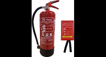 Poederblusser 6 KG ABC & Blusdeken 120 x 120cm - Poeder brandblusser - Met montagebeugel & ophangoog - Inclusief keuringssticker - Mexxo