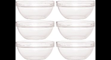 Luminarc Schaaltje/kommetje - 6x - glas - 17 cm - snack schaaltjes - chips schaaltje