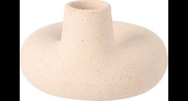 Niceey Kandelaar - Kaarshouder - Kaarsenstandaard - Voor 1 kaars - Porselein - Rond- Beige