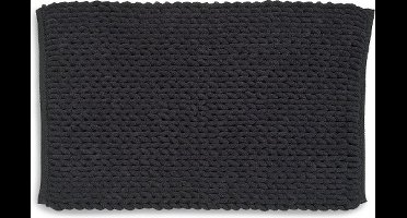 Badkamer Vloerkleed, Badmat, 120 x 70 cm, Zwart, Gerecycled Polyester, Katoen - Kela | Masha