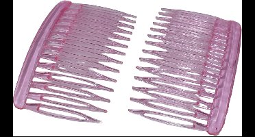 Haarkam-Zijkam transparant lichtroze grof klein