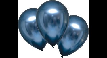 RIETHMULLER - 6 Marineblauwe satijnen latex ballonnen 28 cm