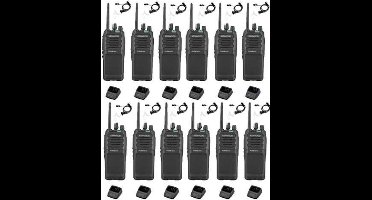 Set van 12 Kenwood TK-3701D IP55 Portofoon met beveiliging oortje en tafellader