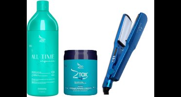 Zap All Time OrganicKit Smoothing Mask 1L/33,8 fl.oz + ZAP Botox Blutetox Mascara 950g & Professionele Stijltang 300 °F - 450F | Europese Pro | Nano-titanium