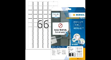 Herma printeretiketten Removable labels, A4, 25.4x25.4 mm, White, 1650 pcs.