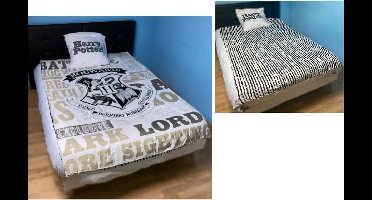 Harry Potter - Dekbedovertrek - 140x200Cm - Eenpersoons - Wit – Polyester