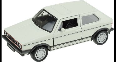 Welly Speelgoed Volkswagen auto - wit - die-cast metaal - 13 cm - Model Golf 1 GTI
