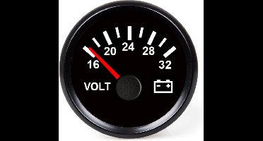 Hollex Voltmeter Zwart 18-32V