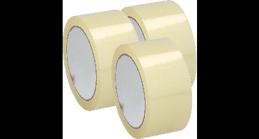 Kinzo Verpakkingstape - 3x - transparant - 48mm x 50m - verpakkingsbenodigdheden voor kantoor/thuis