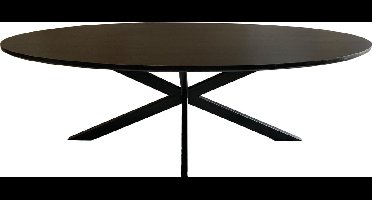 Livingfurn - Eetkamertafel Jesper Oval Black - 240x110x76 cm - Mangohout