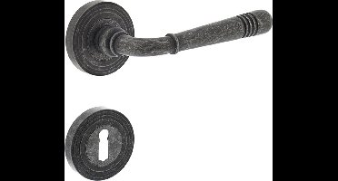 INTERSTEEL Deurkruk Emily op rozet met sleutel plaatjes oud grijs