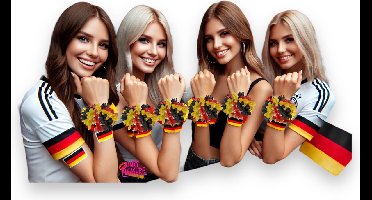 Hawai Armbanden Zwart Rood Geel - België/Duitse Vlag - Set van 10 Stuks