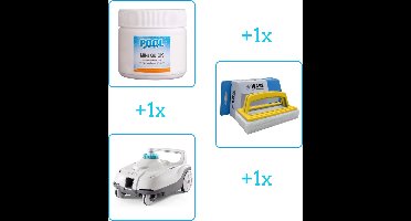Zwembad Onderhoudsbundel - Zwembad Onderhoud Starterspakket bevat Chloor - Scrubborstel en Stofzuiger - Ideaal voor kleinere Zwembaden (3-delig)