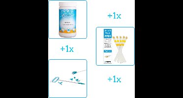 Zwembad Onderhoudsbundel - Zwembad Onderhoud Starterspakket bevat Chloor - Testrips en Schoonmaakset - Ideaal voor Opzetzwembaden (3-delig)