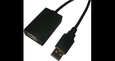 LogiLink USB 2.0 Repeater, 5 m aktieve verlenging, Zwart