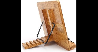 Book Stand Reading Display with Metal Page Holders for Cooking - Cookbooks Recipes iPad Tablets (Large)