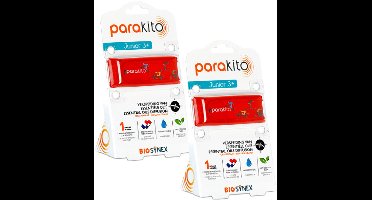 Parakito Kinderen - Anti-Muggen Armband Sport - Natuurlijk - Navulbaar - Tot 15 Dagen Bescherming per Navulling - Waterbestendig - 2 stuk