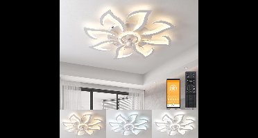 UnicLamps LED Bluetooth - 10 Sterren Plafondlamp Wit - Met Afstandsbediening - Smart lamp - Dimbaar Met App - Woonkamerlamp - Moderne lamp - Plafoniere