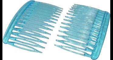Haarkam-Zijkam transparant lichtblauw grof klein