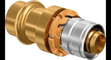 Uponor S-Press - Overgangskoppeling - edelstaal koper - met perscontour - V25-22CU-SST