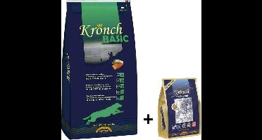 Kronch Basic Adult Hondenvoer - 13.5 KG + Kronch Premium Zalmsnacks - 600 Gram - Combideal