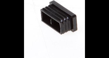 Pootdop insteek zwart rechthoek - vlakke onderkant ongelijkzijdig | 40x20mm Buitenwerksemaat (4 stuks)