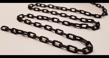 Klokketting 1,6 mm staal zwart gelakt rol per meter - Sierketting - Schakel 11.6 x 6.4 mm