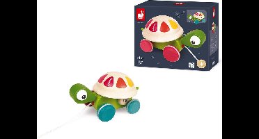 Janod Zigolos - Trekfiguur Schildpad - Houten Speelfiguur - Koordlengte: 50 cm - Geschikt Vanaf 1 Jaar
