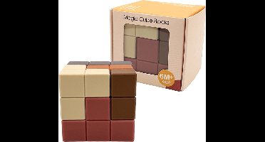 Youly® Montessori Speelgoed Kubus - Educatief speelgoed - 3D puzzel - Sensorisch Speelgoed - Breinbrekers - Grijs/Roze