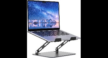 Ergonomische verstelbare aluminium laptopstandaard voor 10-15.6 inch laptops - Zwart