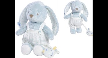 Nicotoy - Louis Plush Blue Musical - Knuffel - Konijn - Pluche - Muziek - Vanaf 0 m