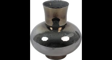 Countryfield Vaas Tatjana glas L18B18H19CM d.grijs