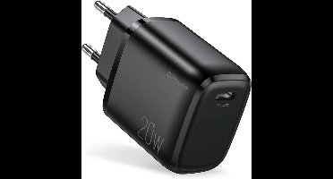 DrPhone FlashVolt – USB-C 20W Adapter – Type C Adapter - Stekker Voor Smartphone / Tablet – 80% - 35 minuten - Zwart