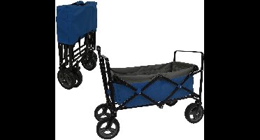 Outdoor Opvouwbare Bolderwagen - blauw/grijs/zwart