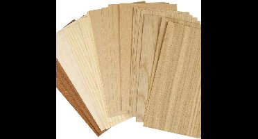 PacklinQ Hout fineer - Beuken, eiken, mahonie - 12x22 cm, 0,75 mm dik