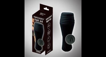 Power Escorts - heerlijke grote zwarte Poes - Rapid Jack Black - Lucy - Groot formaat - 20 CM - Big Vagina Masturbator - Breedte 8 CM - real black Pussy - Mega Deal Price - BR172 black - stoere Cadeaubox