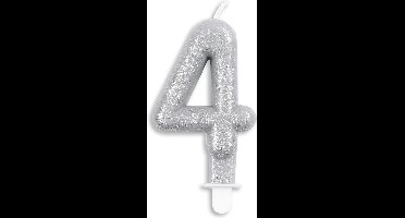 Wefiesta Cijferkaars '4' 4,4 X 7 X 1,2 Cm Wax Zilver