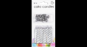 Taart kaarsjes in de kleur zilver